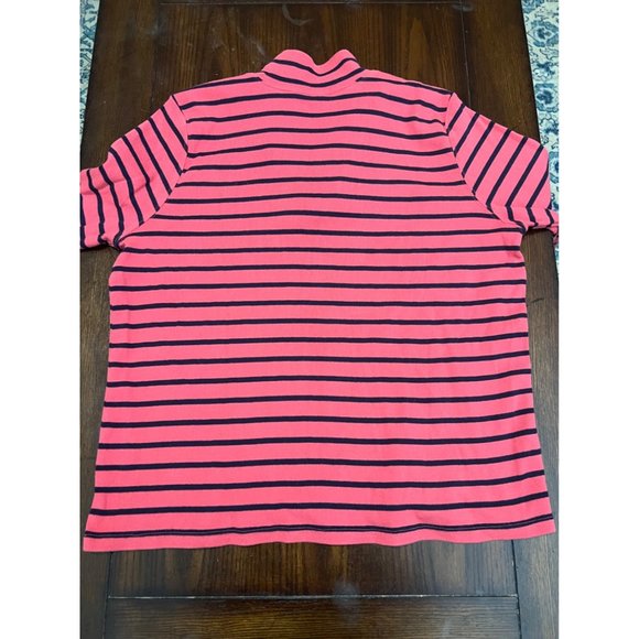 L.L.Bean Pink And Navy Blue Long Sleeve Quarter Zip Pullover Sweater 2X - Picture 4 of 6